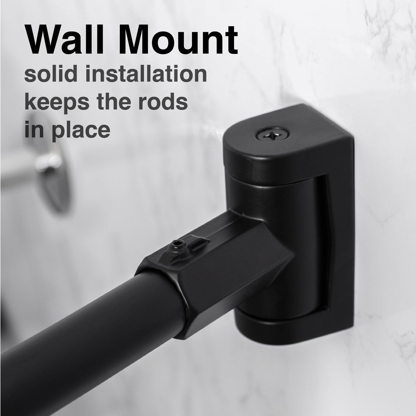Curved Shower Rod (Black Finish) - 36 in. to 61 in.