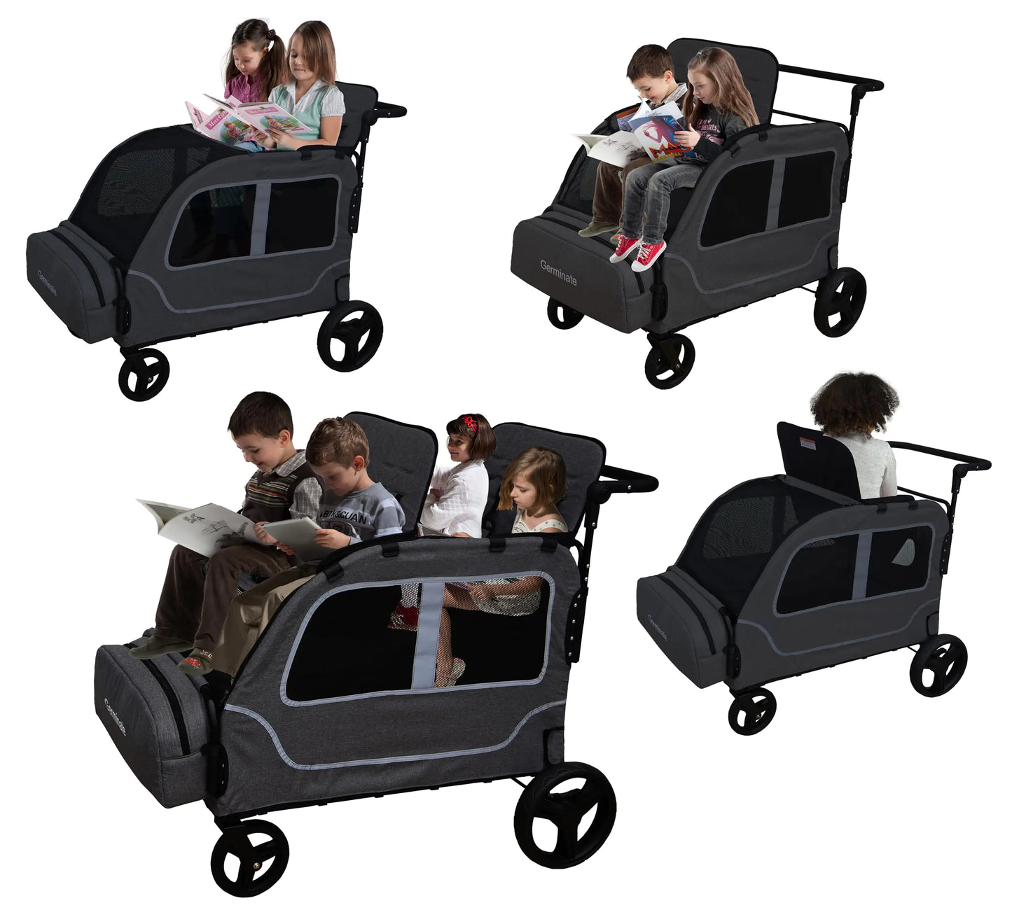 4 Seater Wagon Stroller | Wagon for 2 3 4 Kids Toddler