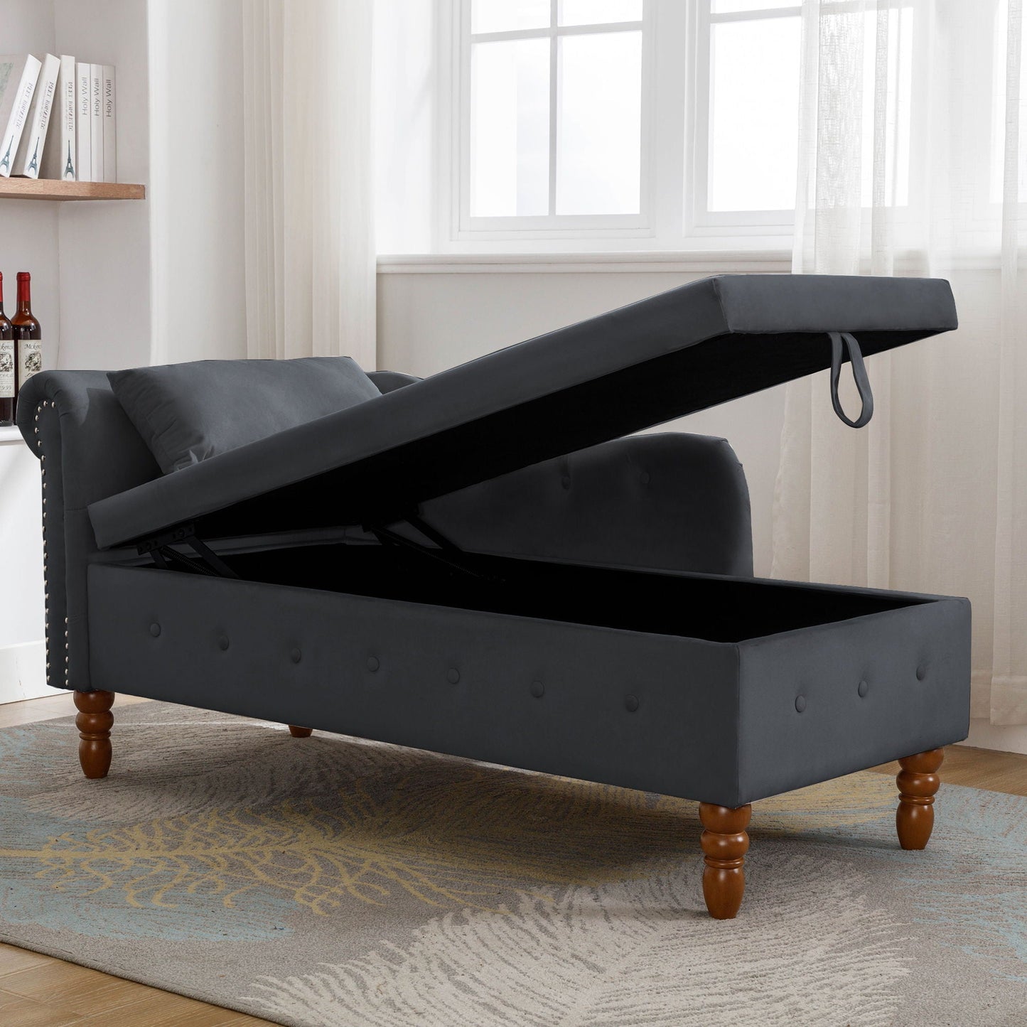 Chaise Lounge With Storage & Pillow