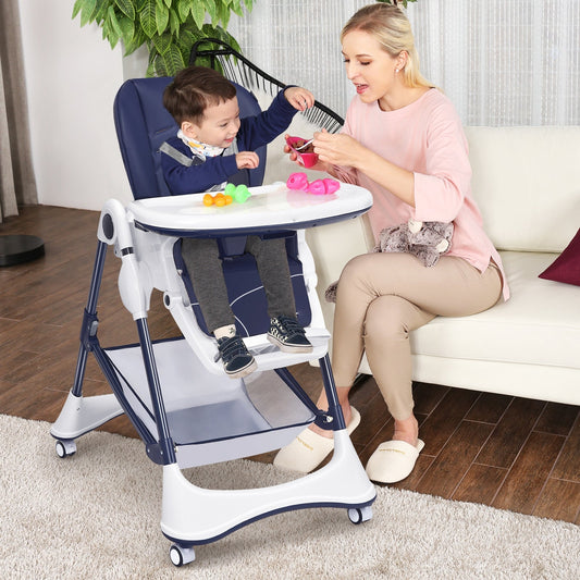 High Chair with Lockable Wheels