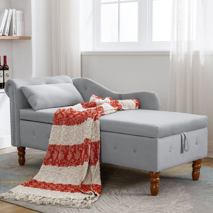 Chaise Lounge With Storage & Pillow