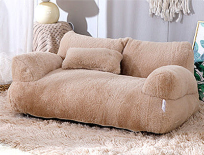 Luxury Plush Pet Sofa Bed with Pillow