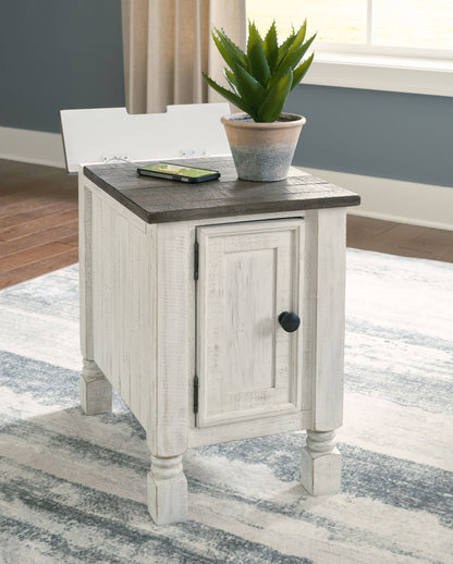 Chair Side End Table - White / Gray