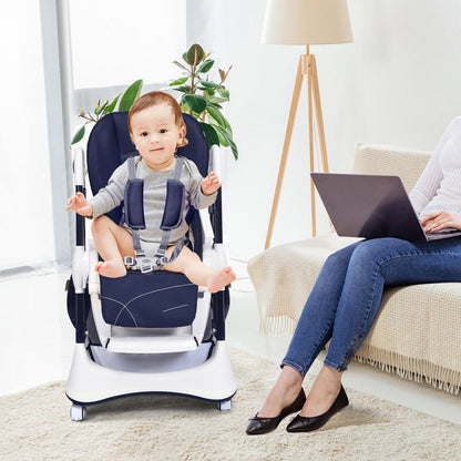 High Chair with Lockable Wheels
