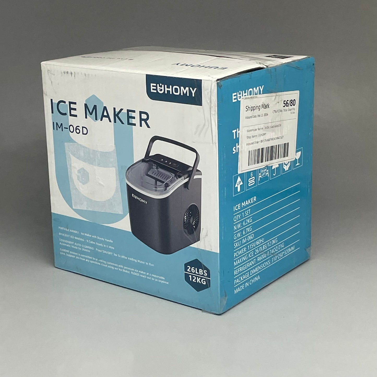 Counter Top Ice Cube Maker Machine 115v Black IM-06D