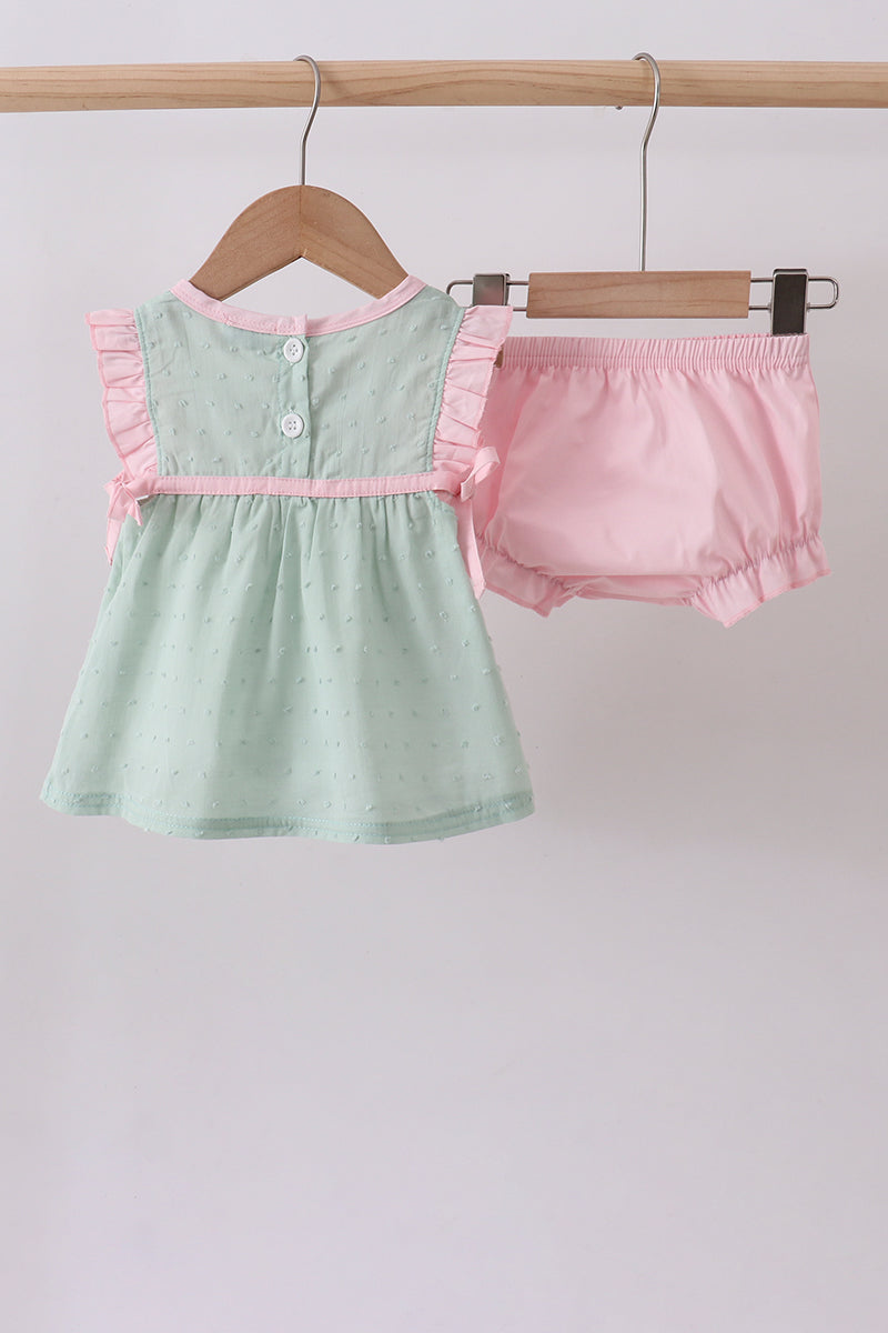 Green Ruffle Bloomer Set