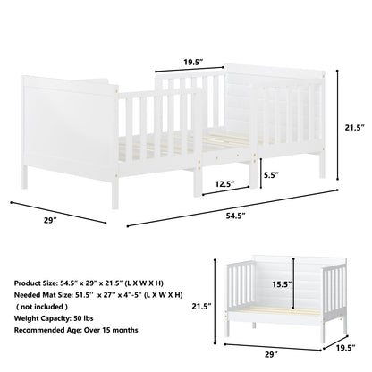 Bedroom Furniture with Guardrails 2-in-1 Convertible Kids