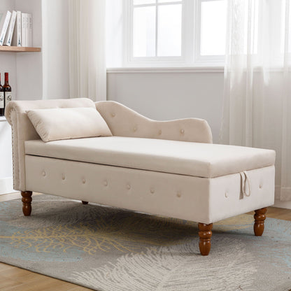 Chaise Lounge With Storage & Pillow