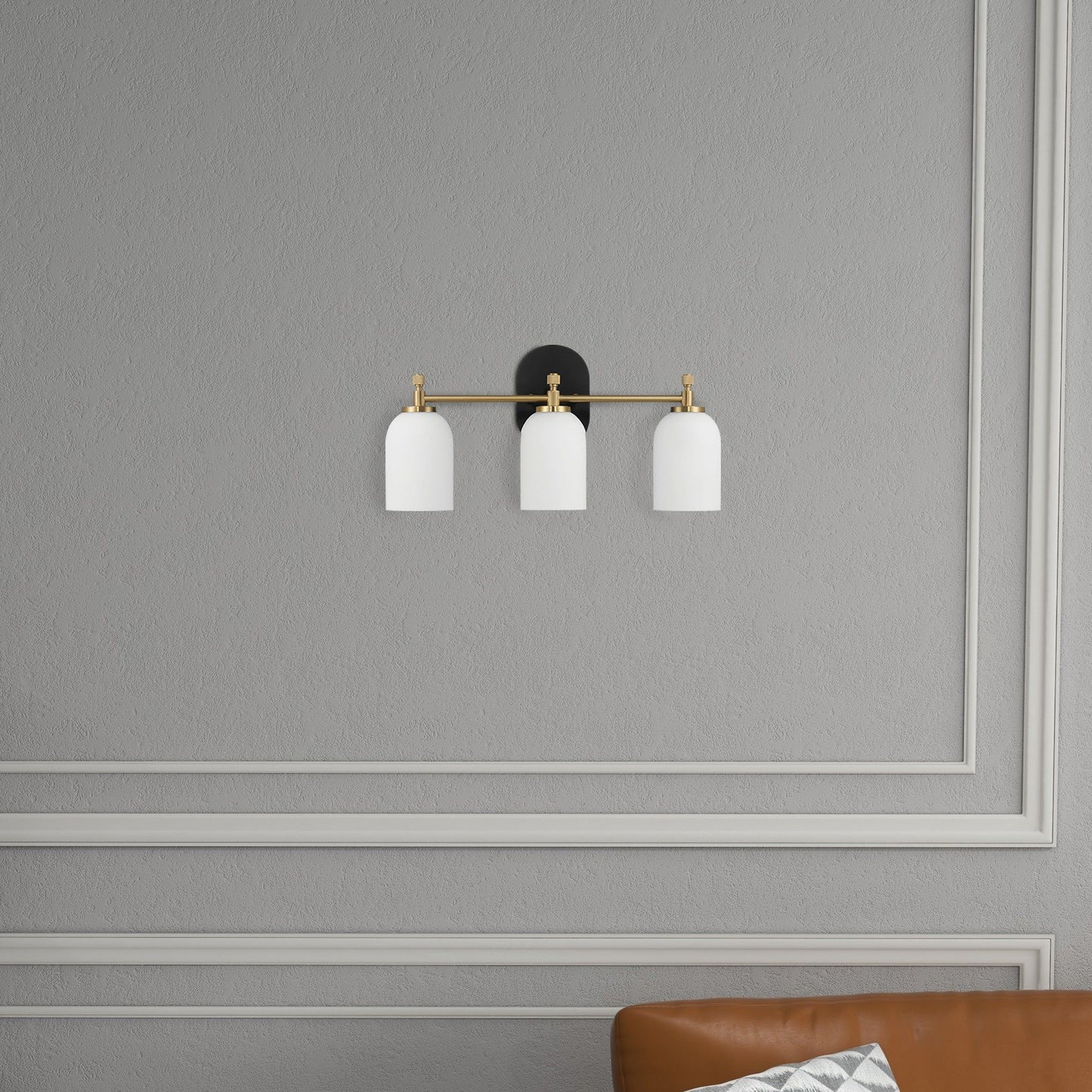 Three Lights Vanity Brush Bathroom Wall Light For Bathroom Over Mirror