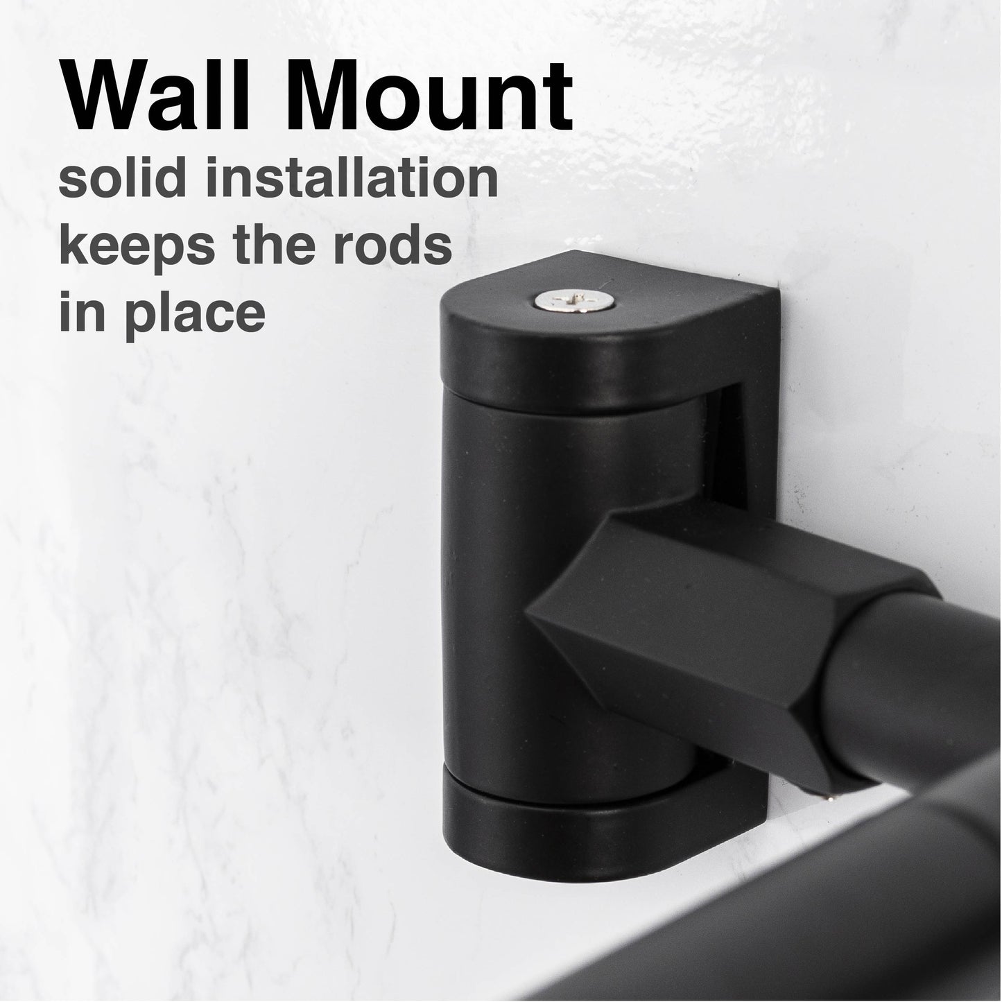 Double Curved Shower Rod (Matte Black Finish) - 44 in. to 70 in.