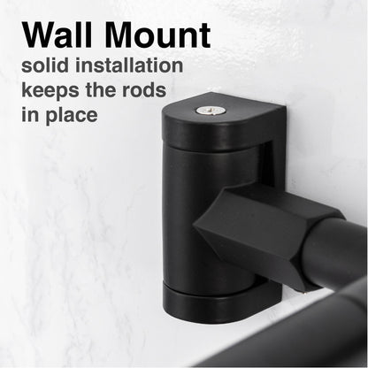 Double Curved Shower Rod (Matte Black Finish) - 44 in. to 70 in.