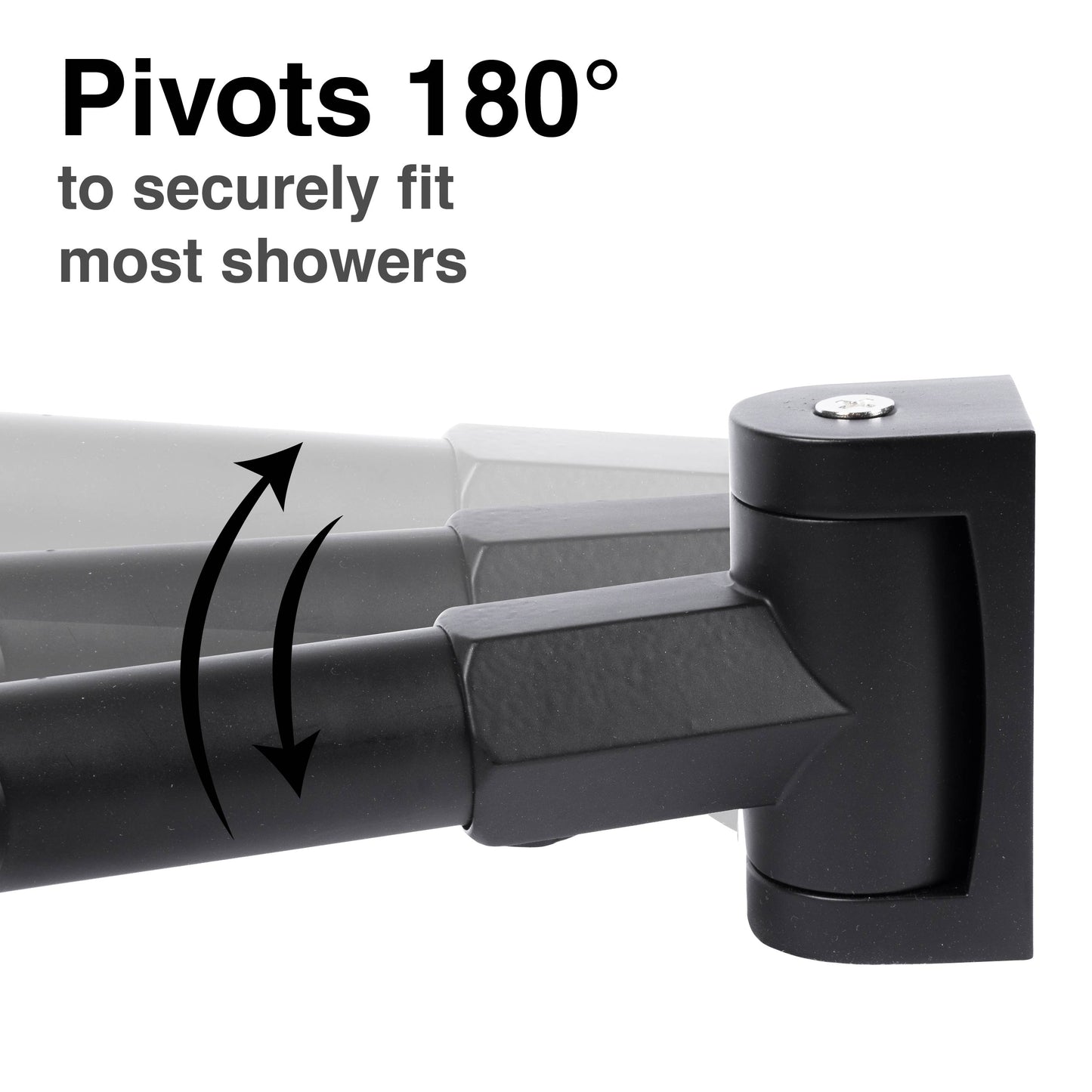 Double Curved Shower Rod (Matte Black Finish) - 44 in. to 70 in.