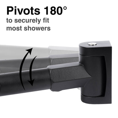 Double Curved Shower Rod (Matte Black Finish) - 44 in. to 70 in.