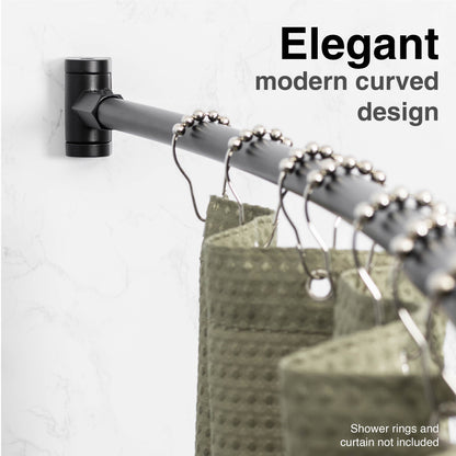 Curved Shower Rod (Black Finish) - 36 in. to 61 in.