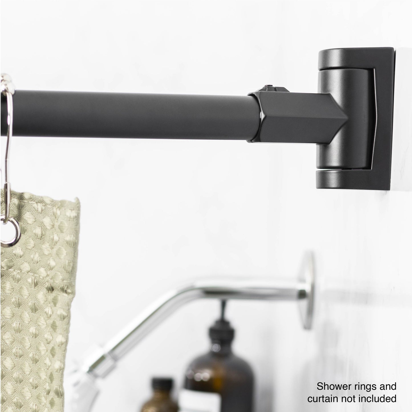 Curved Shower Rod (Black Finish) - 36 in. to 61 in.