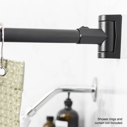 Curved Shower Rod (Black Finish) - 36 in. to 61 in.