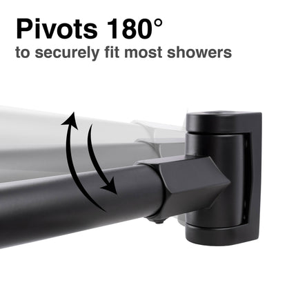 Curved Shower Rod (Black Finish) - 36 in. to 61 in.