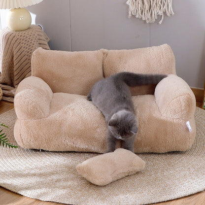 Luxury Plush Pet Sofa Bed with Pillow