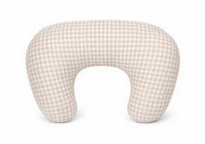 Ruffle Nursing Pillow Cover - Beige Gingham