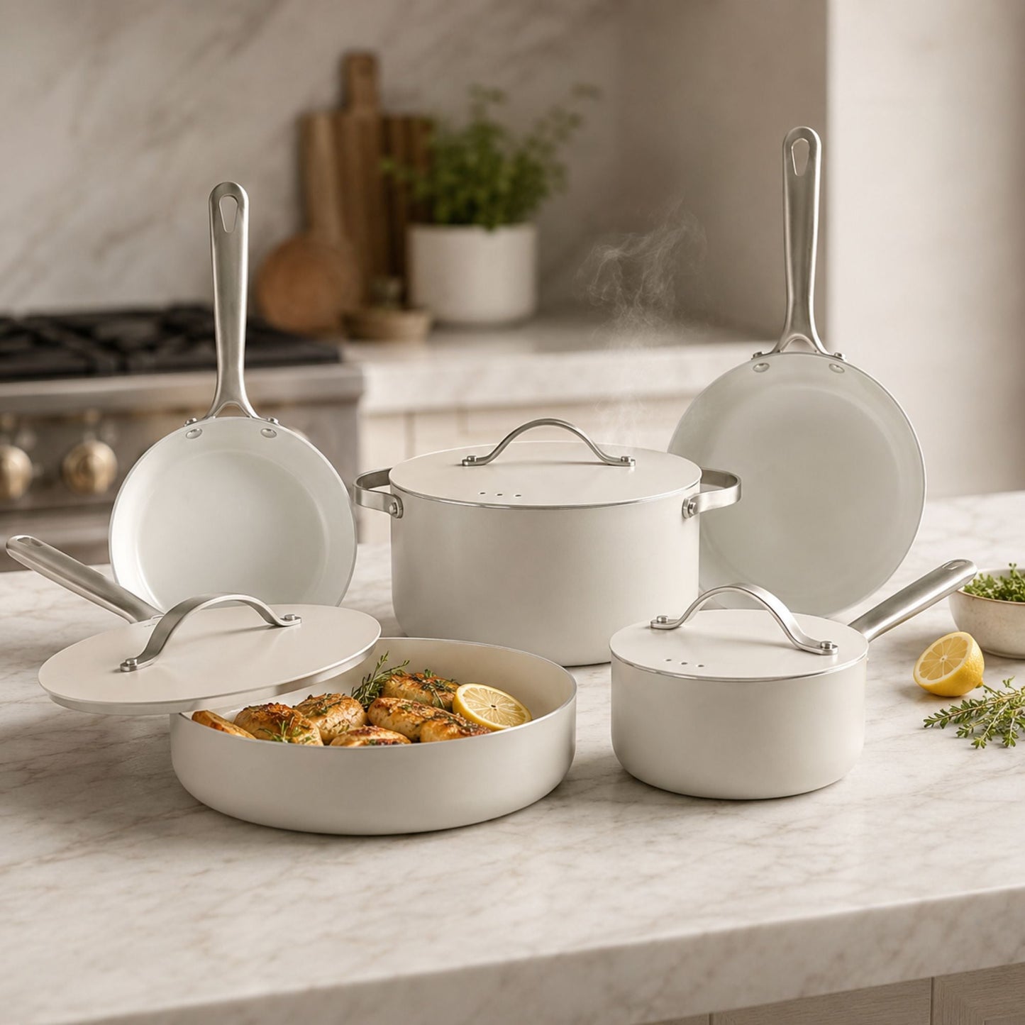 Ceramic Nonstick 8-Piece Cookware Set