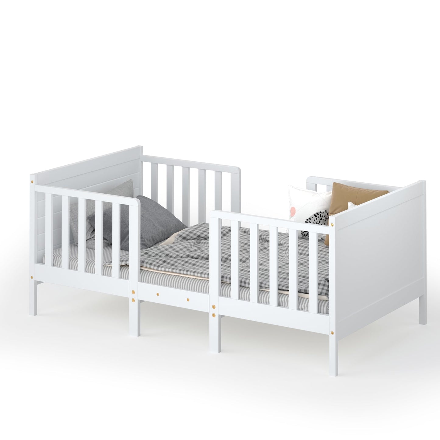 Bedroom Furniture with Guardrails 2-in-1 Convertible Kids