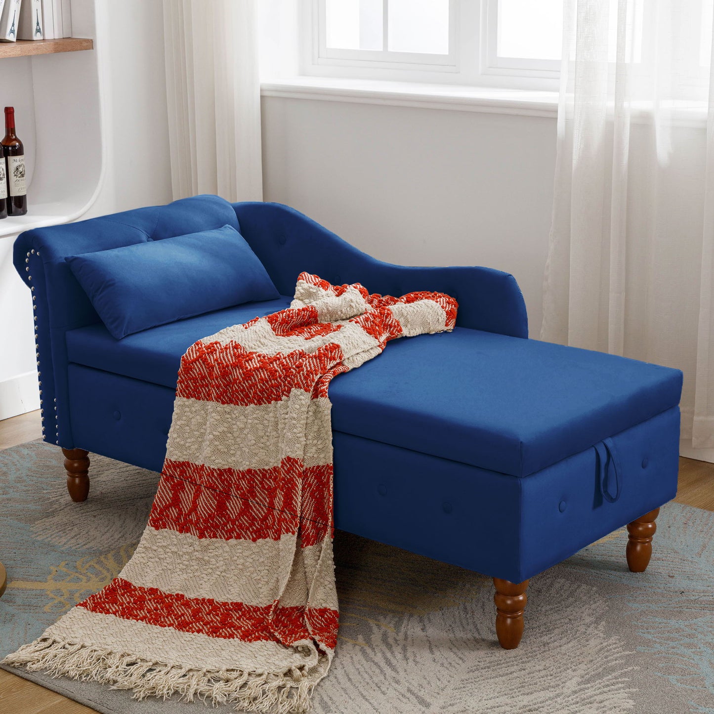 Chaise Lounge With Storage & Pillow