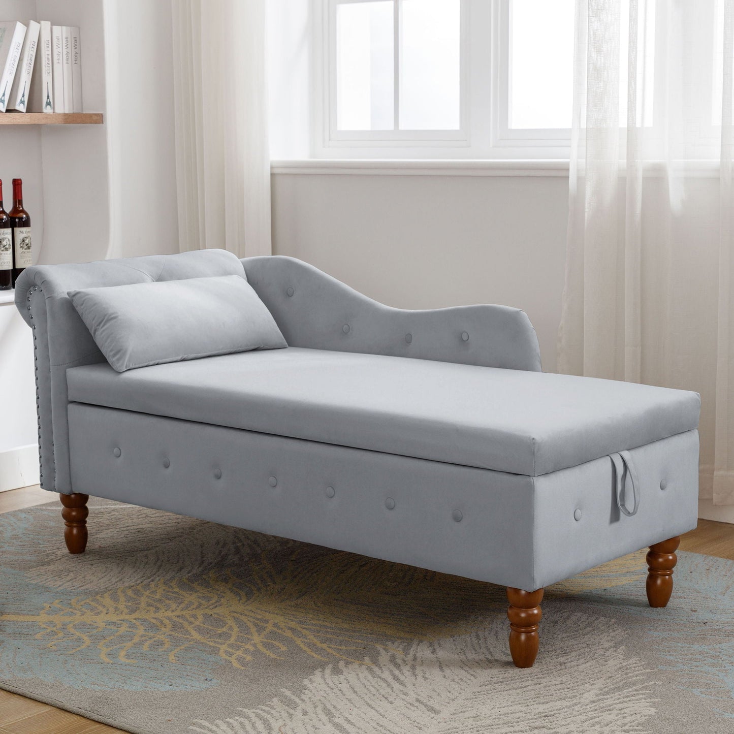 Chaise Lounge With Storage & Pillow
