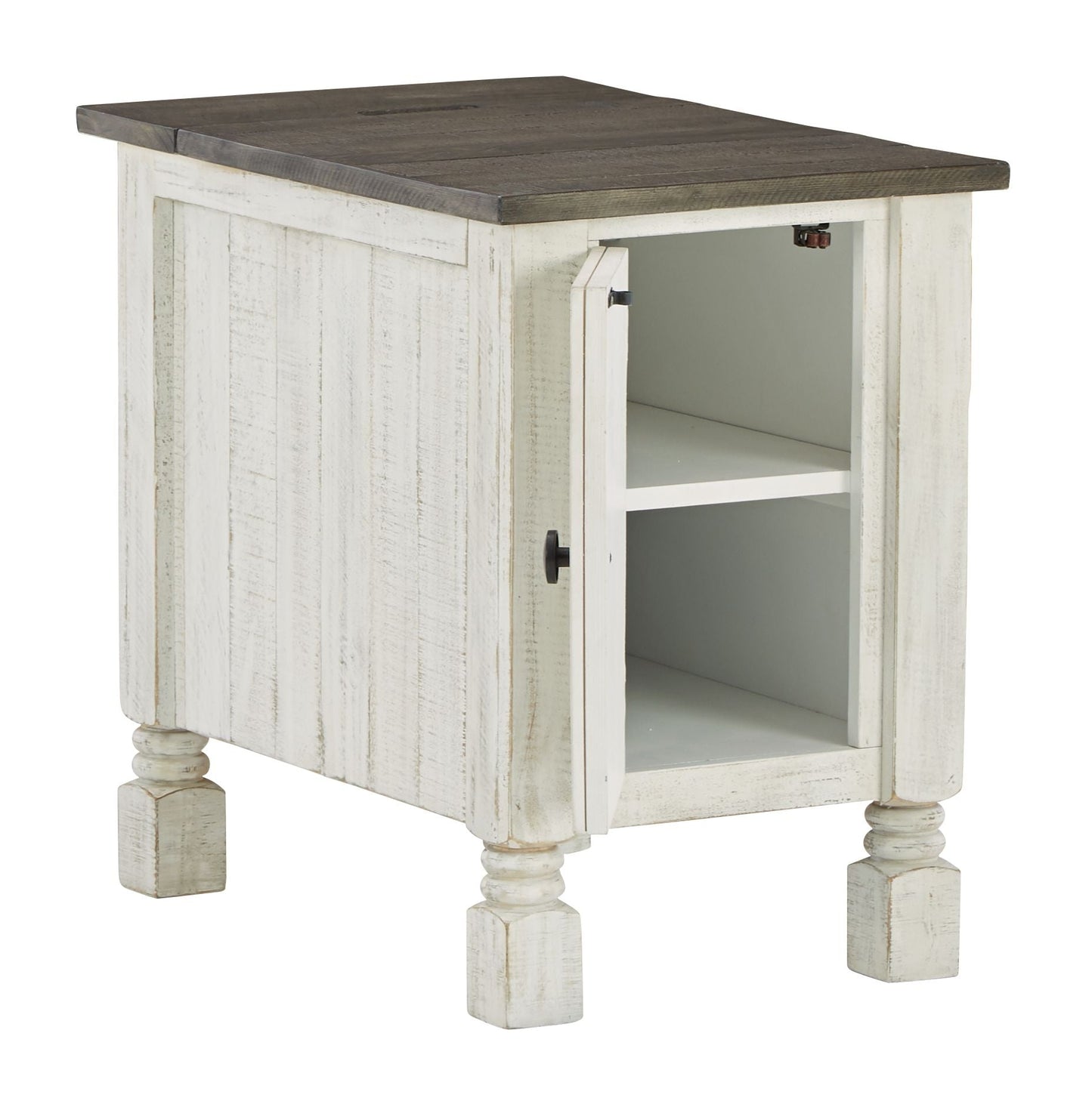 Chair Side End Table - White / Gray