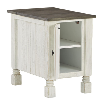 Chair Side End Table - White / Gray