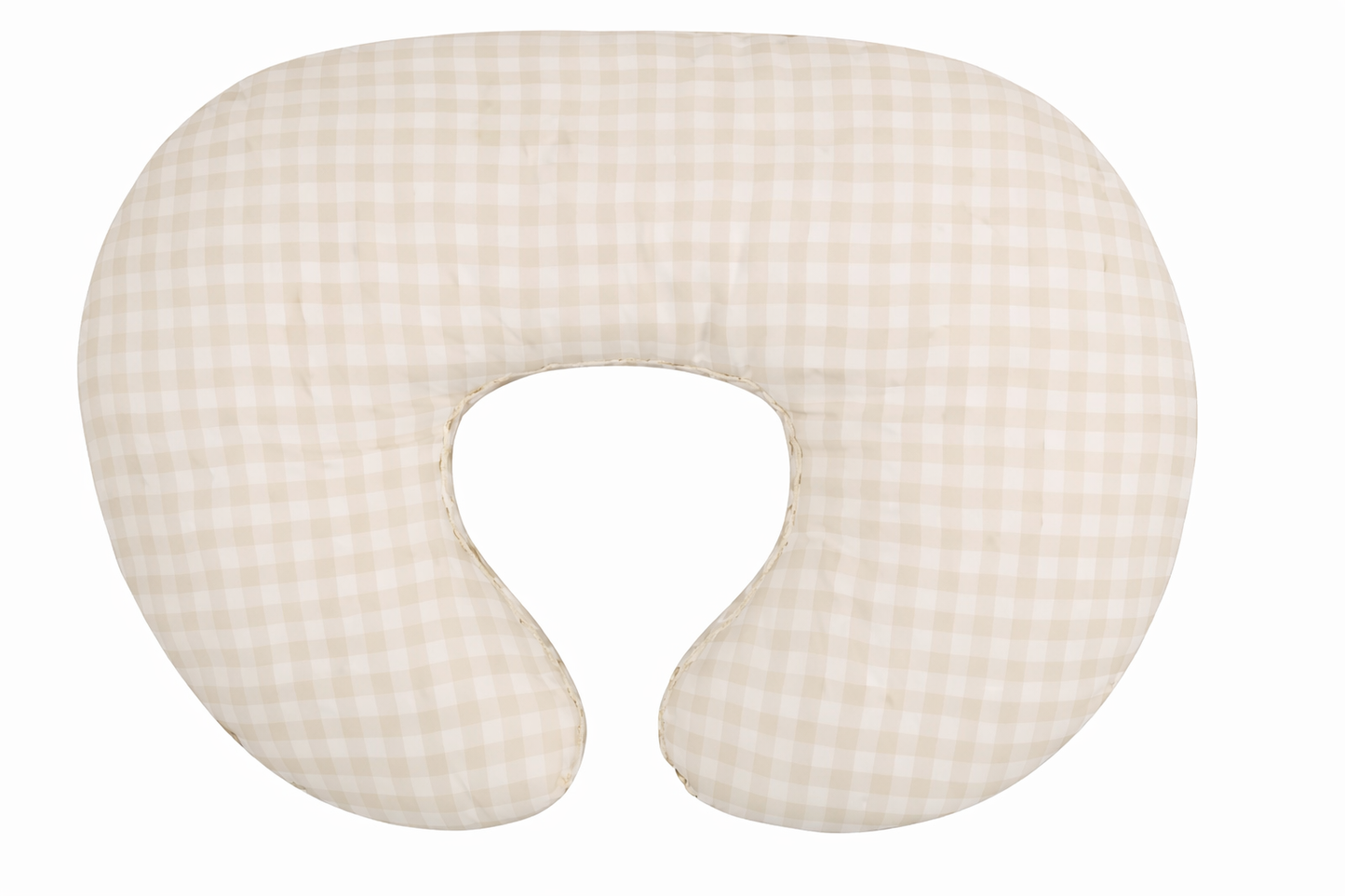 Ruffle Nursing Pillow Cover - Beige Gingham