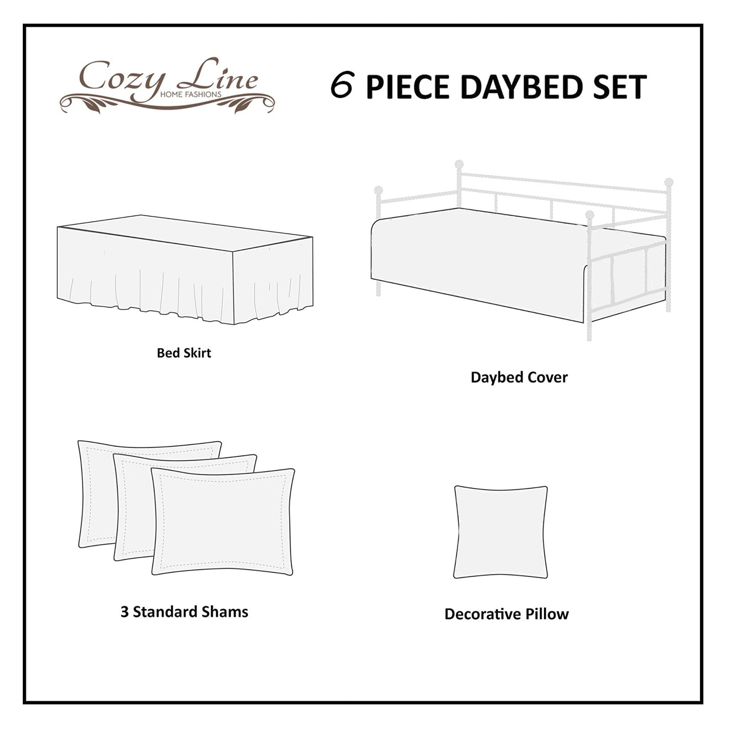Serenity White Victorian Scalloped Reversible Quilt Bedding Set