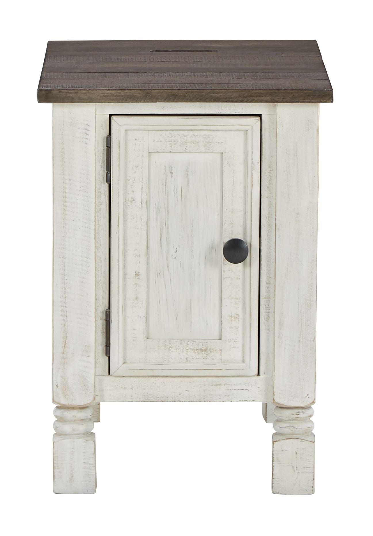 Chair Side End Table - White / Gray