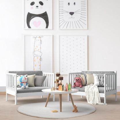 Bedroom Furniture with Guardrails 2-in-1 Convertible Kids