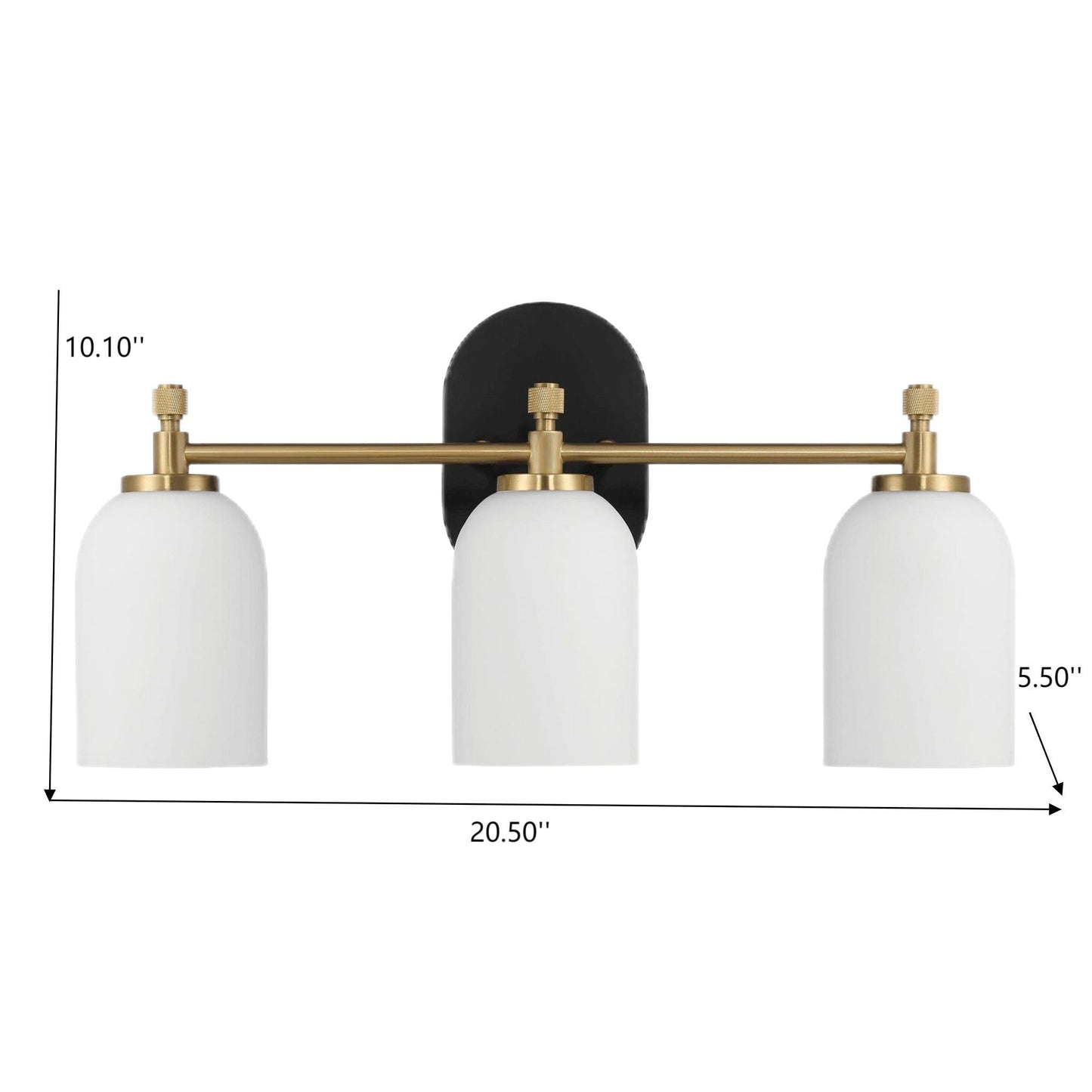 Three Lights Vanity Brush Bathroom Wall Light For Bathroom Over Mirror