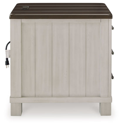 Chair Side End Table - Gray / Brown