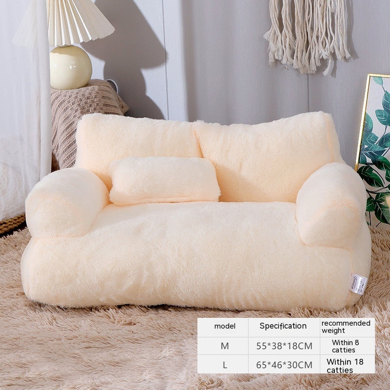 Luxury Plush Pet Sofa Bed with Pillow