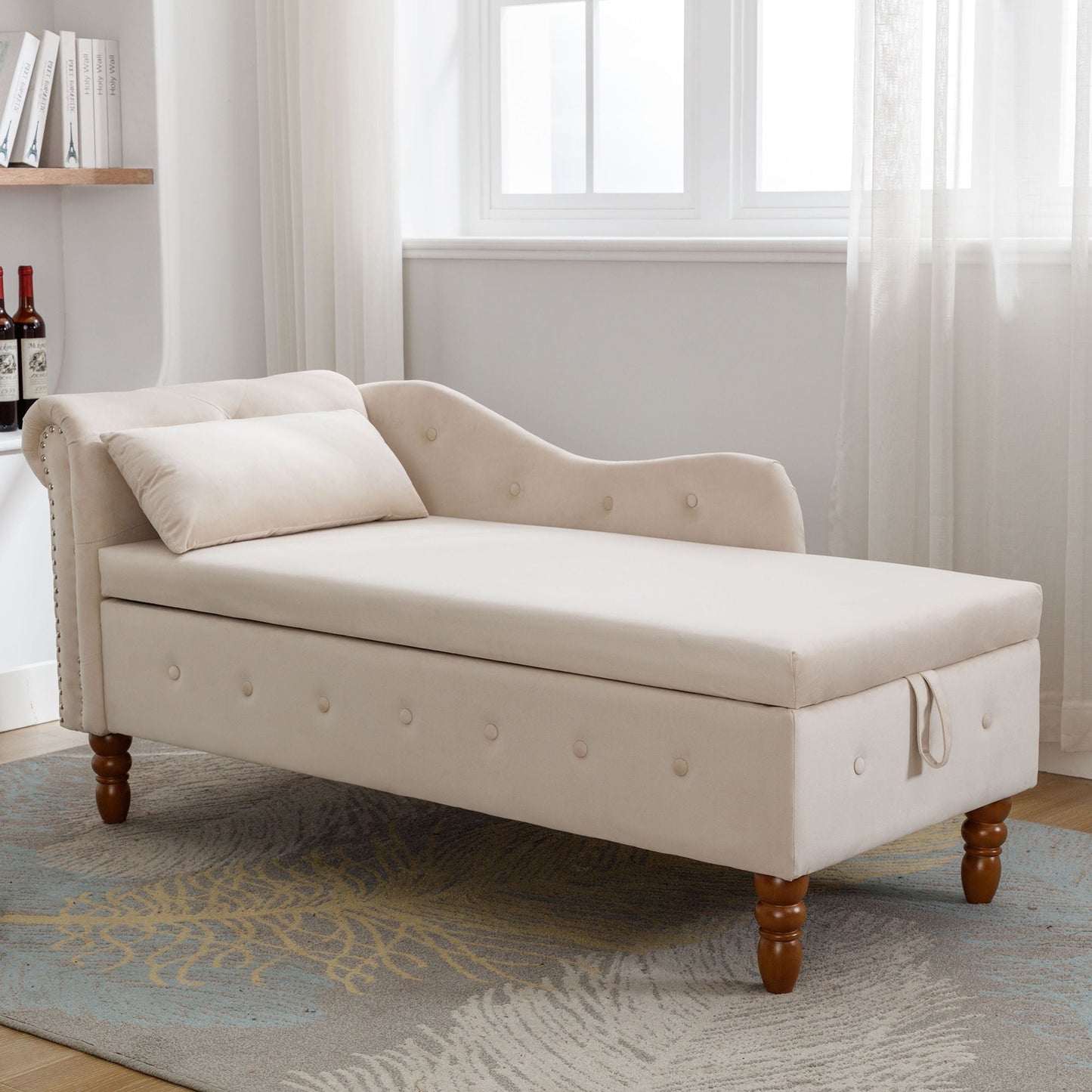Chaise Lounge With Storage & Pillow