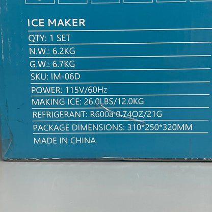 Counter Top Ice Cube Maker Machine 115v Black IM-06D