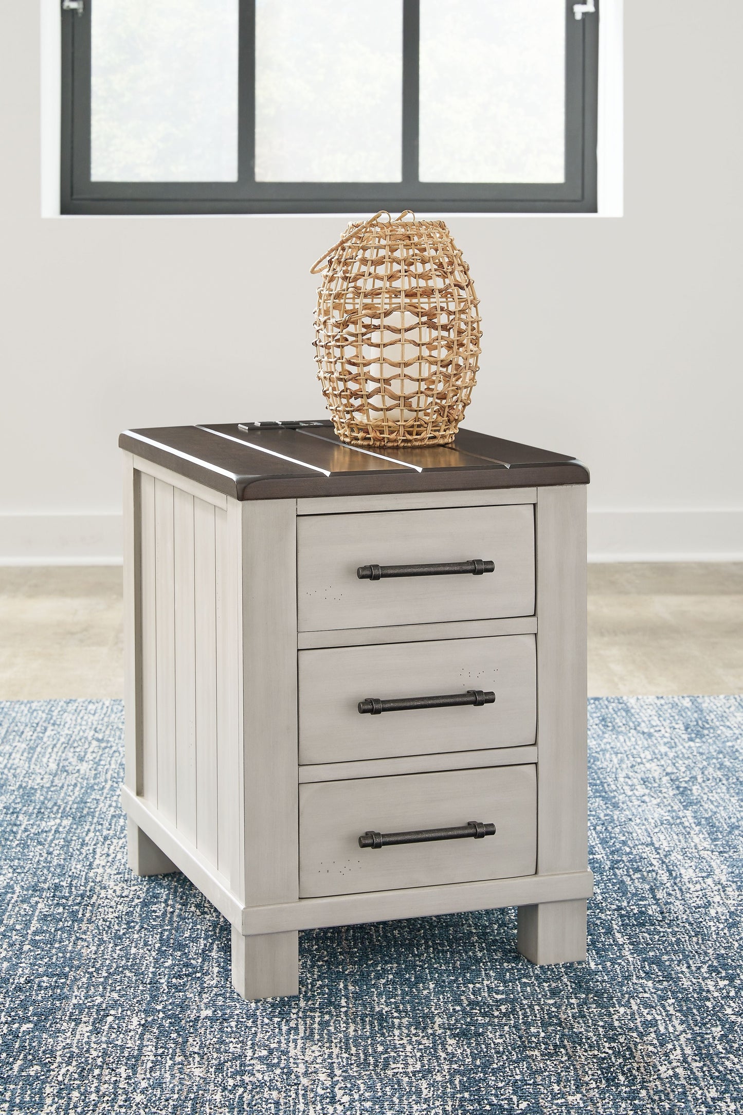 Chair Side End Table - Gray / Brown
