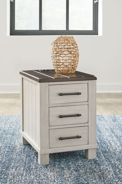 Chair Side End Table - Gray / Brown