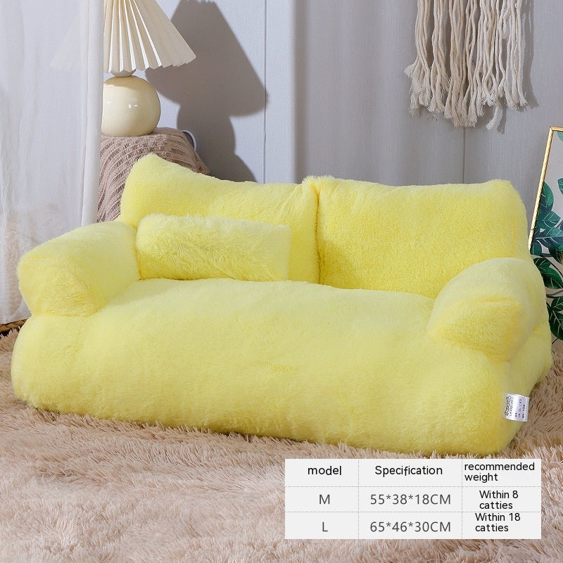 Luxury Plush Pet Sofa Bed with Pillow