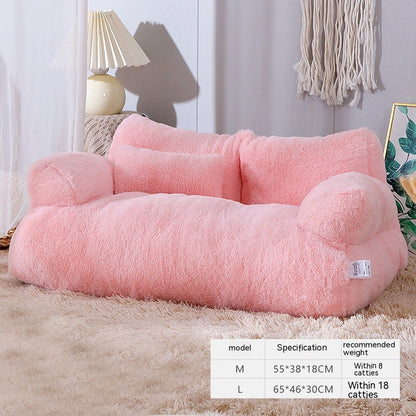 Luxury Plush Pet Sofa Bed with Pillow