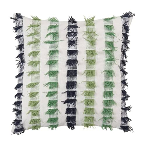 Fennco Styles Boho Striped Fringe Cotton Decorative Throw Pillow
