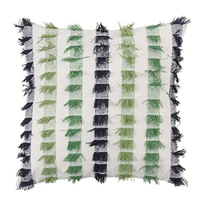 Fennco Styles Boho Striped Fringe Cotton Decorative Throw Pillow