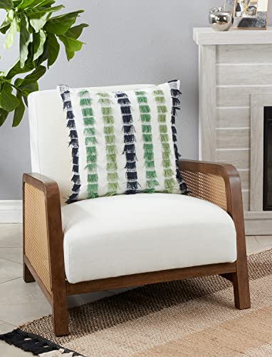 Fennco Styles Boho Striped Fringe Cotton Decorative Throw Pillow