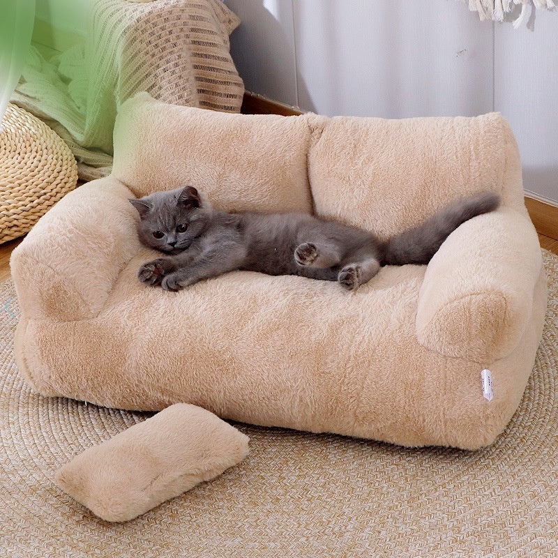 Luxury Plush Pet Sofa Bed with Pillow