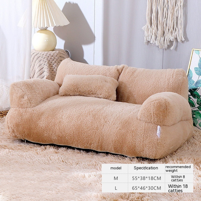Luxury Plush Pet Sofa Bed with Pillow
