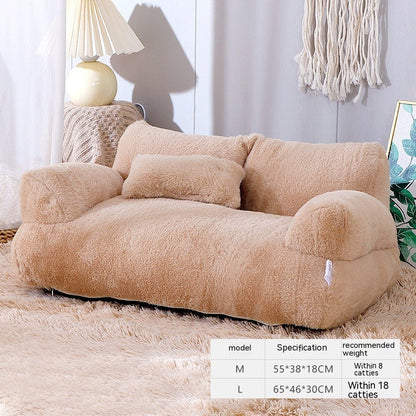 Luxury Plush Pet Sofa Bed with Pillow