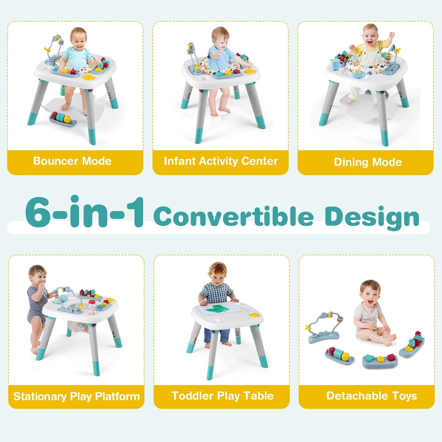 6-in-1 Baby Activity Center Infant/Toddler Table