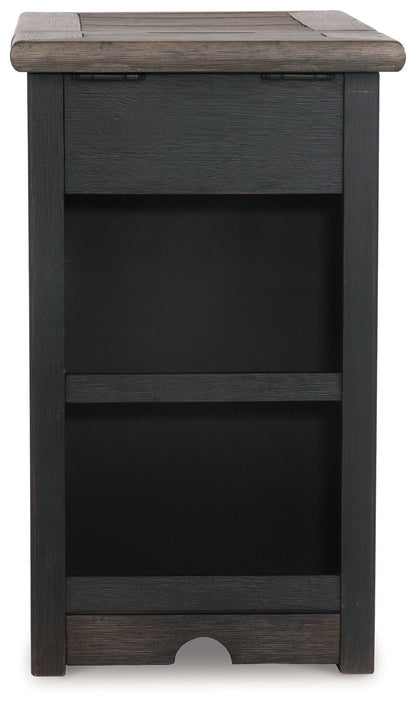 Chair Side End Table - Grayish Brown / Black